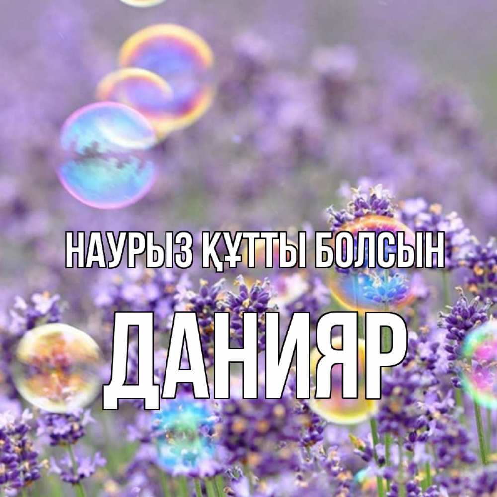 Открытка на каждый день с именем, Данияр Наурыз құтты болсын цветы Прикольная открытка с пожеланием онлайн скачать бесплатно 