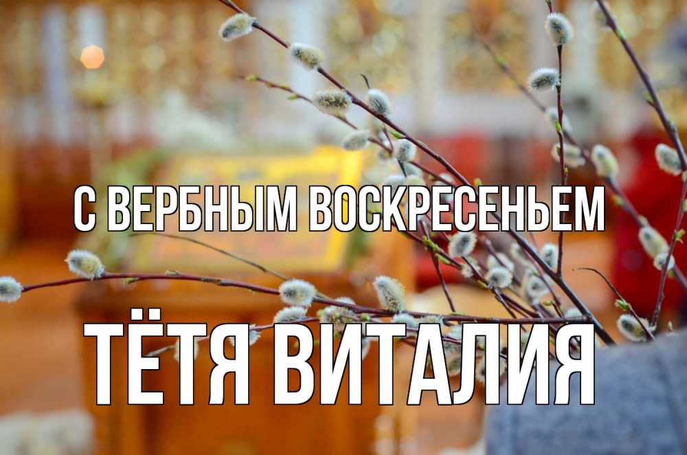 Открытка на каждый день с именем, Тётя-Виталия С вербным воскресеньем верба Прикольная открытка с пожеланием онлайн скачать бесплатно 