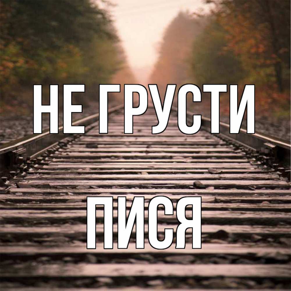 Открытка на каждый день с именем, пися Не грусти лес и железная дорога Прикольная открытка с пожеланием онлайн скачать бесплатно 