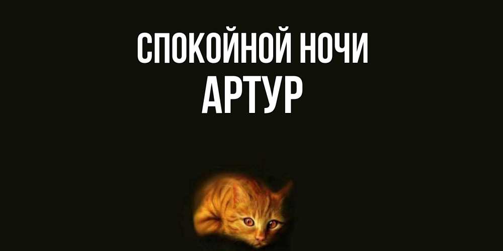 Открытка на каждый день с именем, Артур Спокойной ночи кот Прикольная открытка с пожеланием онлайн скачать бесплатно 