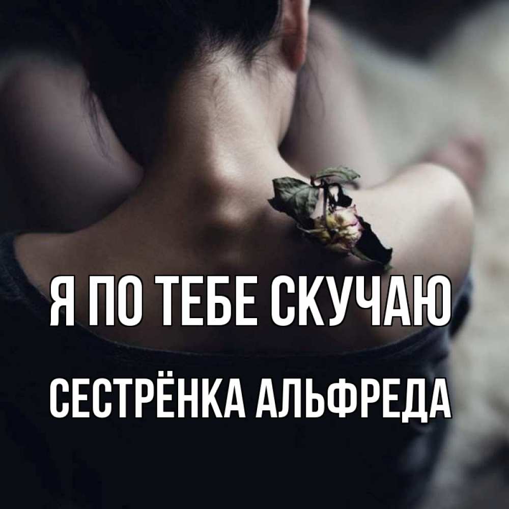 Открытка на каждый день с именем, Сестрёнка-Альфреда Я по тебе скучаю засох цветок Прикольная открытка с пожеланием онлайн скачать бесплатно 