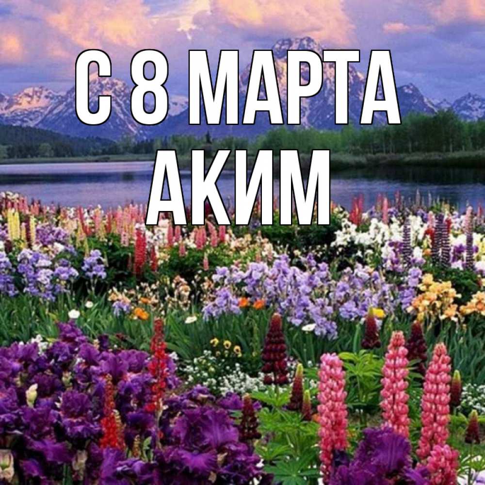 Открытка на каждый день с именем, Аким С 8 МАРТА международный женский день Прикольная открытка с пожеланием онлайн скачать бесплатно 