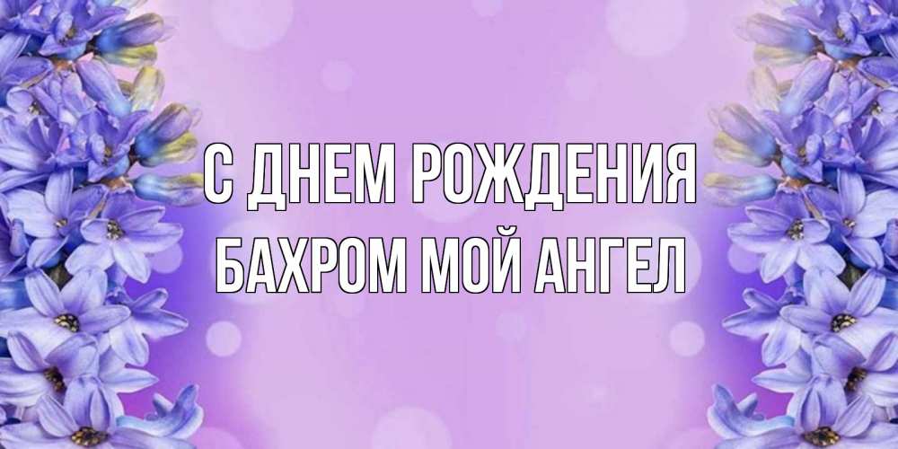 Открытка на каждый день с именем, БАХРОМ-МОЙ-АНГЕЛ С днем рождения открытка с сиренью Прикольная открытка с пожеланием онлайн скачать бесплатно 
