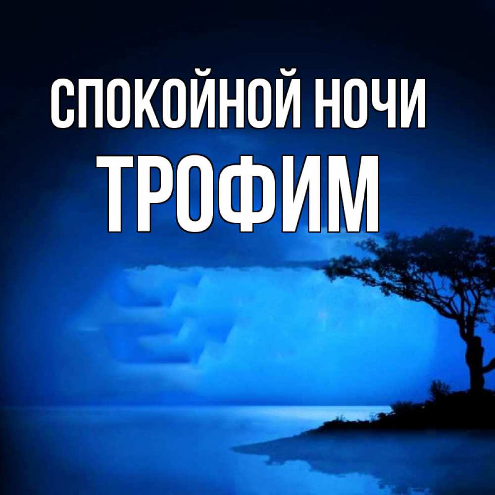 Открытка на каждый день с именем, Трофим Спокойной ночи ночное побережье Прикольная открытка с пожеланием онлайн скачать бесплатно 