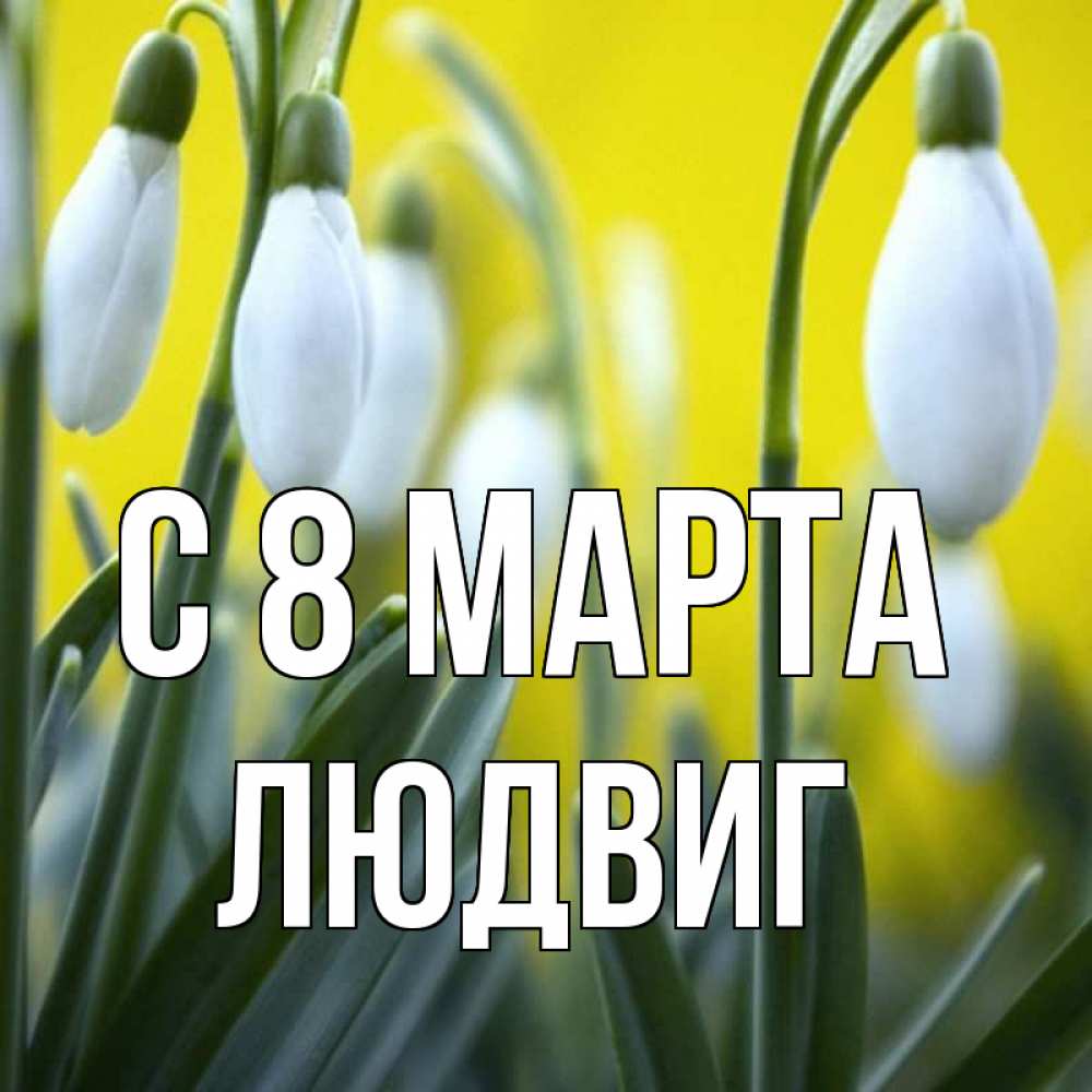 Открытка на каждый день с именем, Людвиг С 8 марта весенние цветы Прикольная открытка с пожеланием онлайн скачать бесплатно 