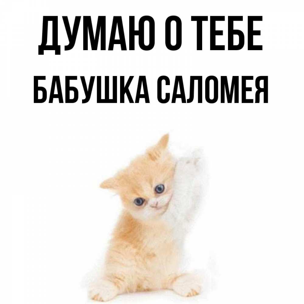 Открытка на каждый день с именем, Бабушка-Саломея Думаю о тебе зверушки и милота Прикольная открытка с пожеланием онлайн скачать бесплатно 