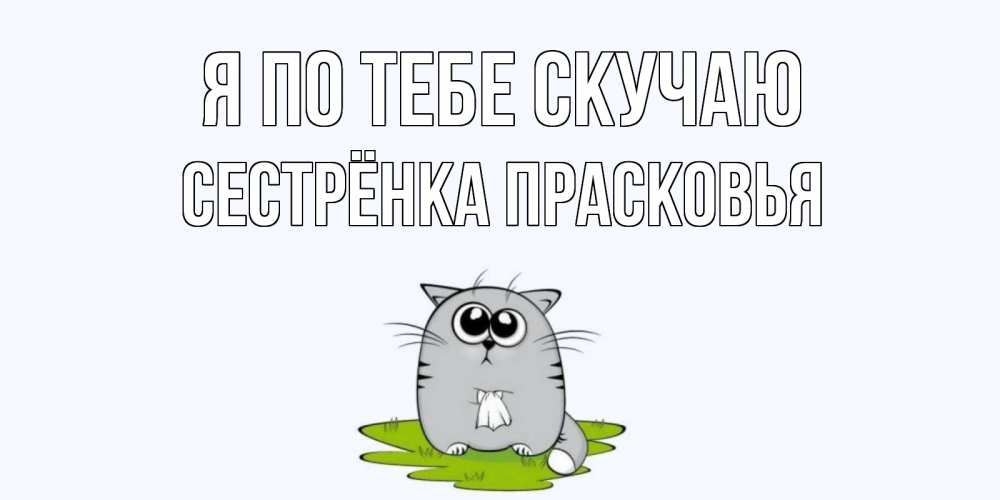 Открытка на каждый день с именем, Сестрёнка-Прасковья Я по тебе скучаю открытки с котиками я по тебе скучаю с именем Прикольная открытка с пожеланием онлайн скачать бесплатно 