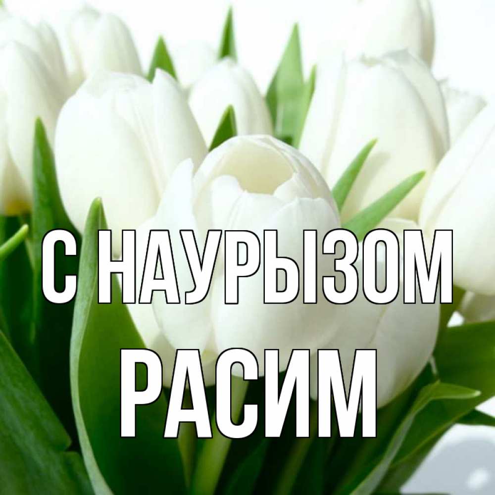Открытка на каждый день с именем, Расим С наурызом цветы Прикольная открытка с пожеланием онлайн скачать бесплатно 