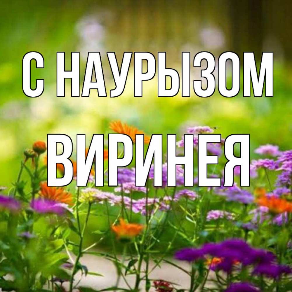 Открытка на каждый день с именем, Виринея С наурызом цветы Прикольная открытка с пожеланием онлайн скачать бесплатно 