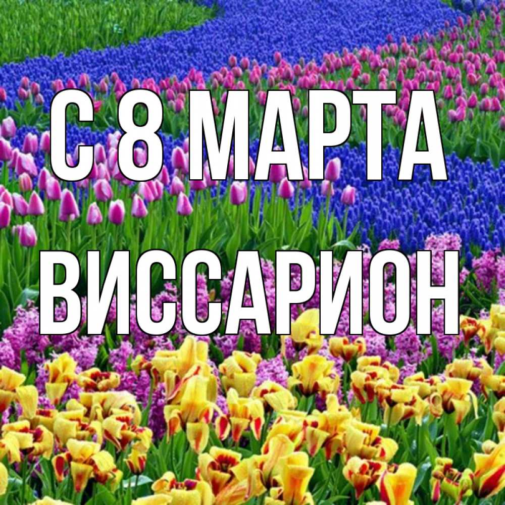 Открытка на каждый день с именем, Виссарион С 8 МАРТА цветы Прикольная открытка с пожеланием онлайн скачать бесплатно 