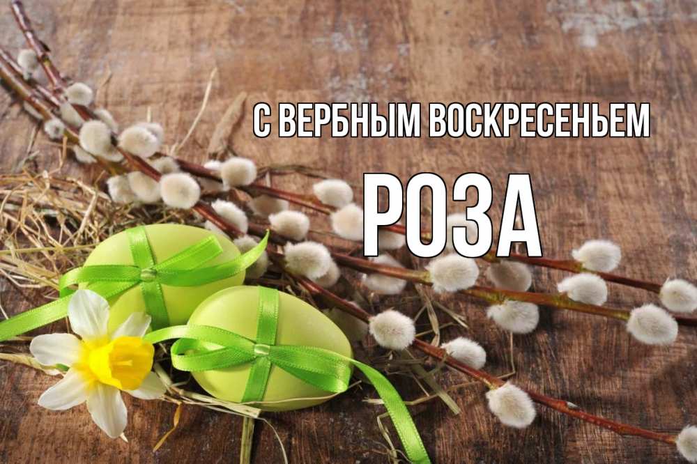 Открытка на каждый день с именем, Роза С вербным воскресеньем верба Прикольная открытка с пожеланием онлайн скачать бесплатно 
