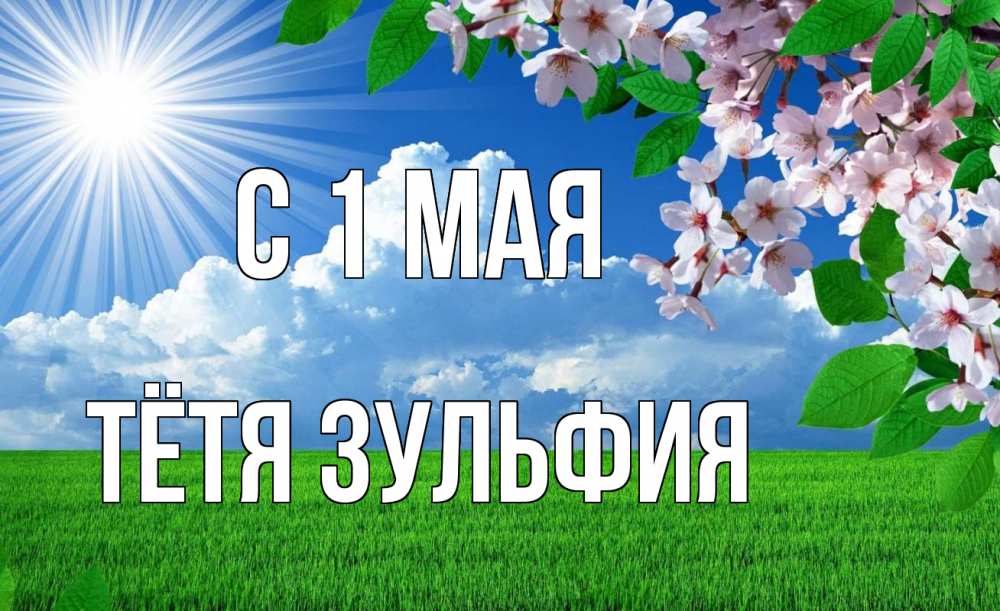 Открытка на каждый день с именем, Тётя-Зульфия С 1 мая С 1 мая Прикольная открытка с пожеланием онлайн скачать бесплатно 