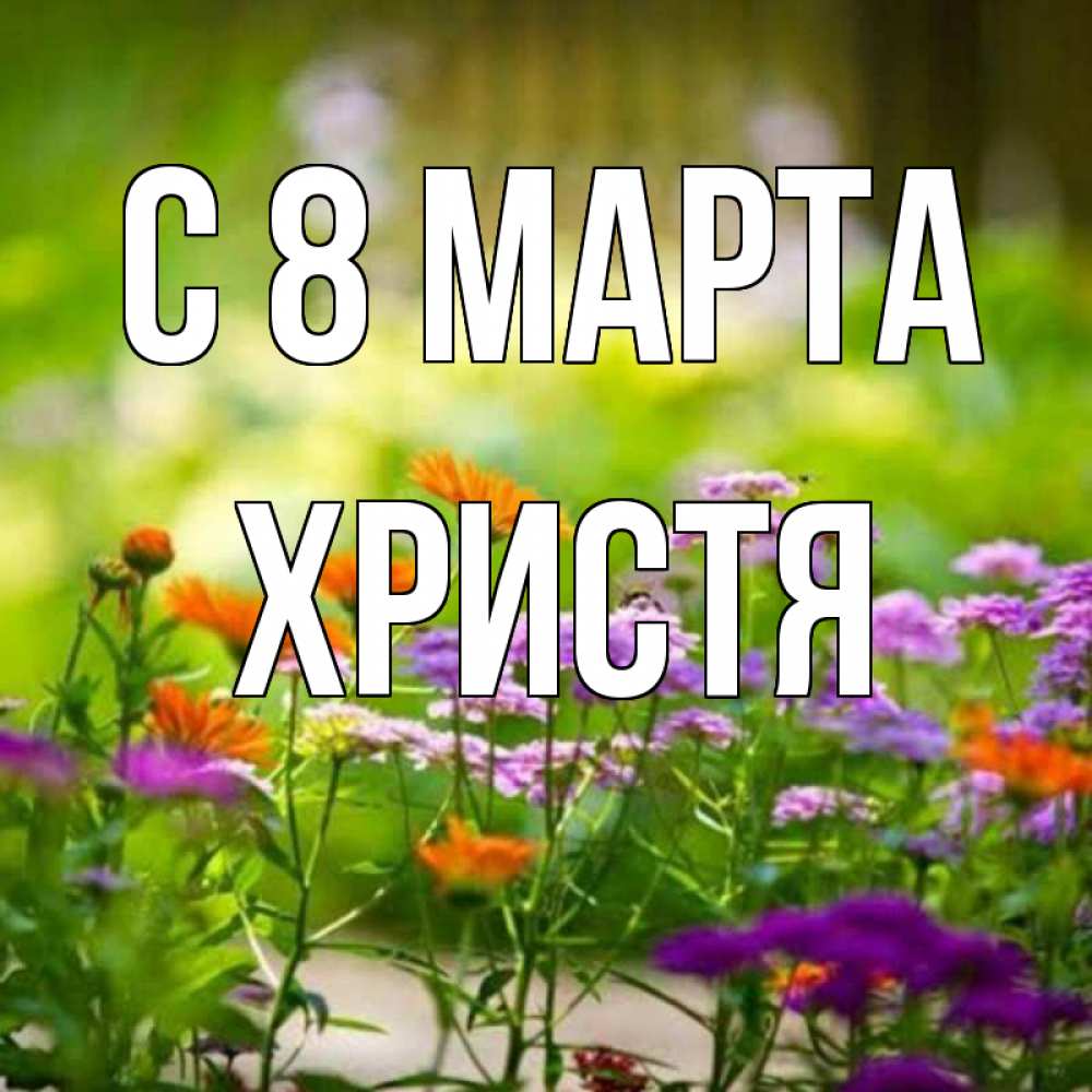 Открытка на каждый день с именем, Христя С 8 марта цветы Прикольная открытка с пожеланием онлайн скачать бесплатно 