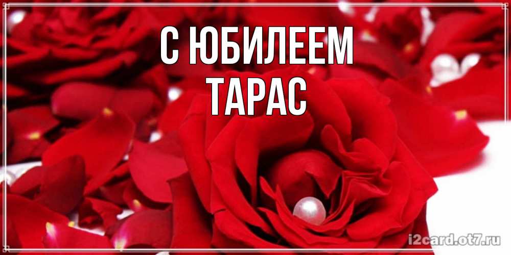 Открытка на каждый день с именем, Тарас С юбилеем роза с жемчужиной на открытке для любимых Прикольная открытка с пожеланием онлайн скачать бесплатно 