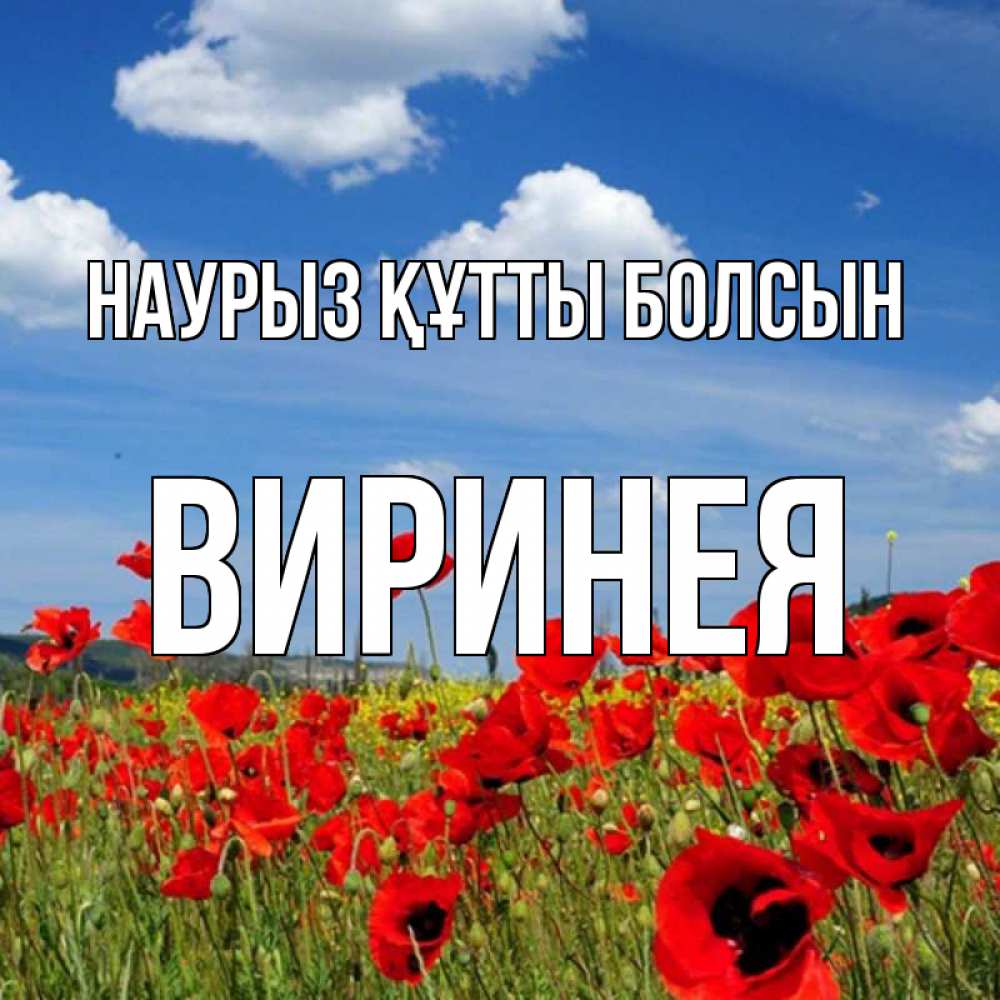 Открытка на каждый день с именем, Виринея Наурыз құтты болсын наурыз  день 1 Прикольная открытка с пожеланием онлайн скачать бесплатно 