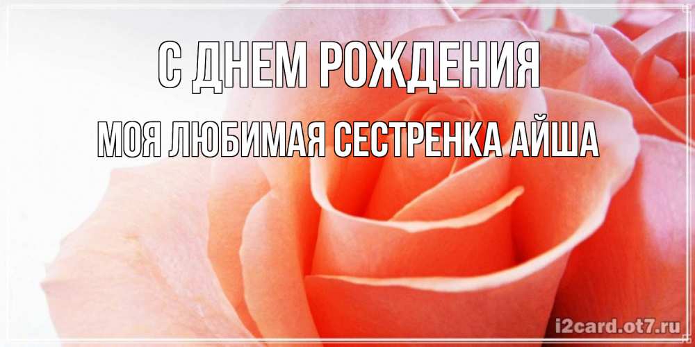Открытка на каждый день с именем, Моя-любимая-сестренка-Айша С днем рождения розы для поздравления с днем рождения Прикольная открытка с пожеланием онлайн скачать бесплатно 