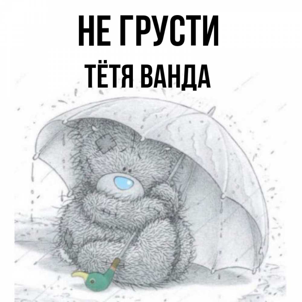 Открытка на каждый день с именем, Тётя-Ванда Не грусти спасите мишку Тедди Прикольная открытка с пожеланием онлайн скачать бесплатно 