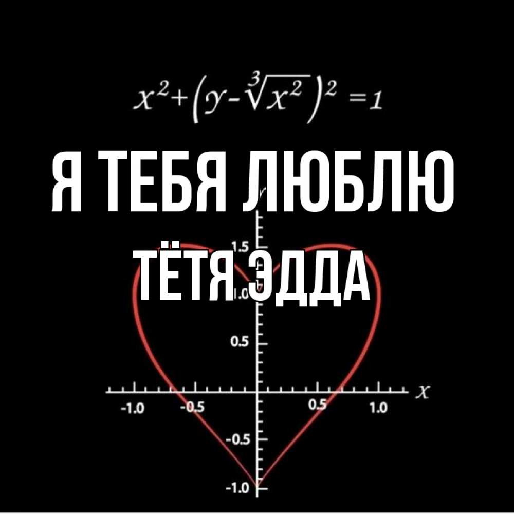 Открытка на каждый день с именем, Тётя-Эдда Я тебя люблю сердечная формула Прикольная открытка с пожеланием онлайн скачать бесплатно 