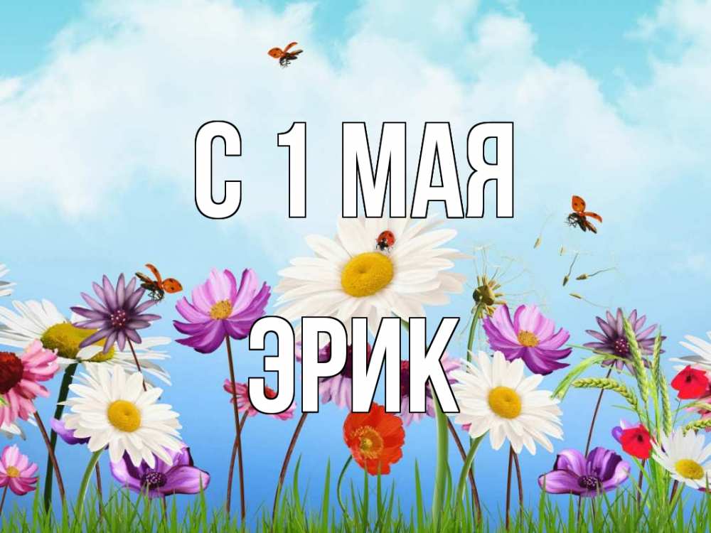 Открытка на каждый день с именем, Эрик С 1 мая С 1 мая Прикольная открытка с пожеланием онлайн скачать бесплатно 