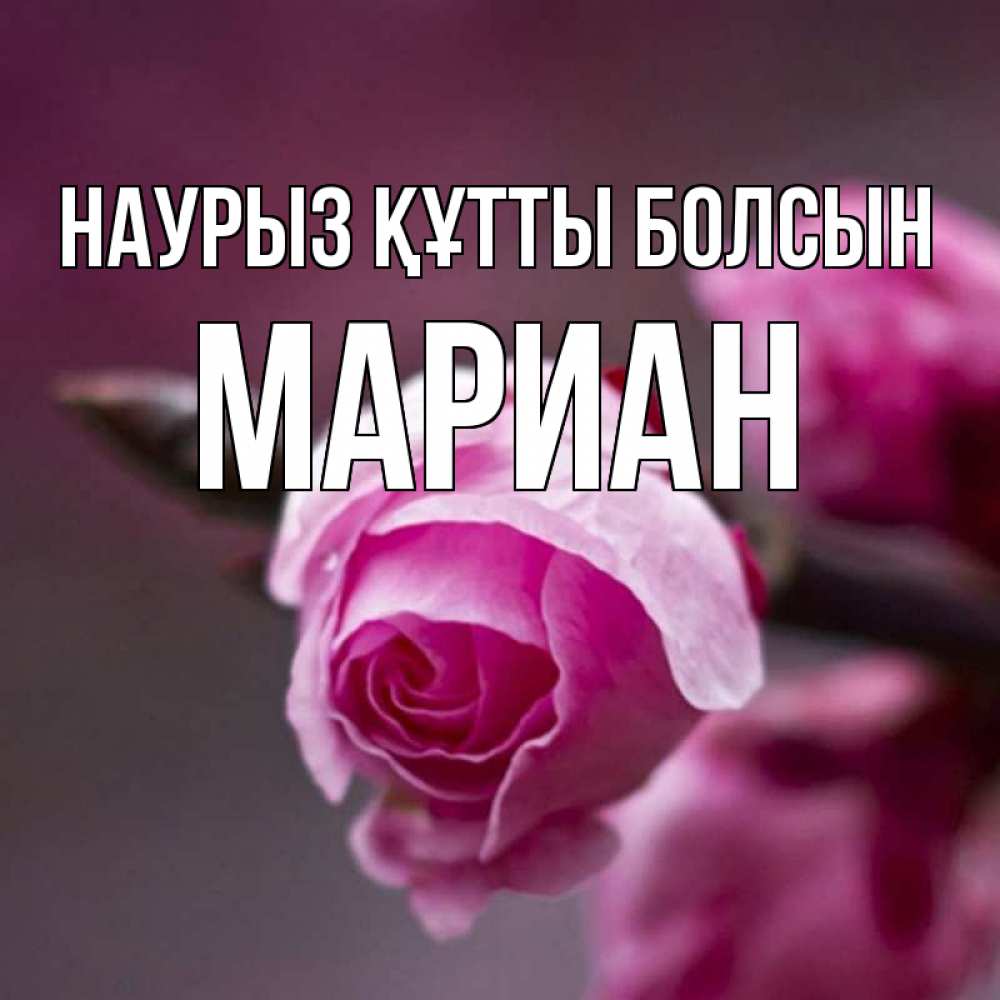 Открытка на каждый день с именем, Мариан Наурыз құтты болсын весна Прикольная открытка с пожеланием онлайн скачать бесплатно 