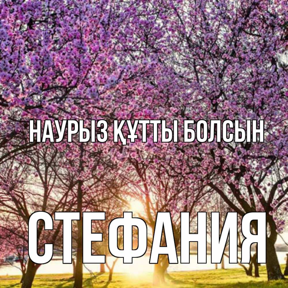 Открытка на каждый день с именем, Стефания Наурыз құтты болсын наурыз Прикольная открытка с пожеланием онлайн скачать бесплатно 