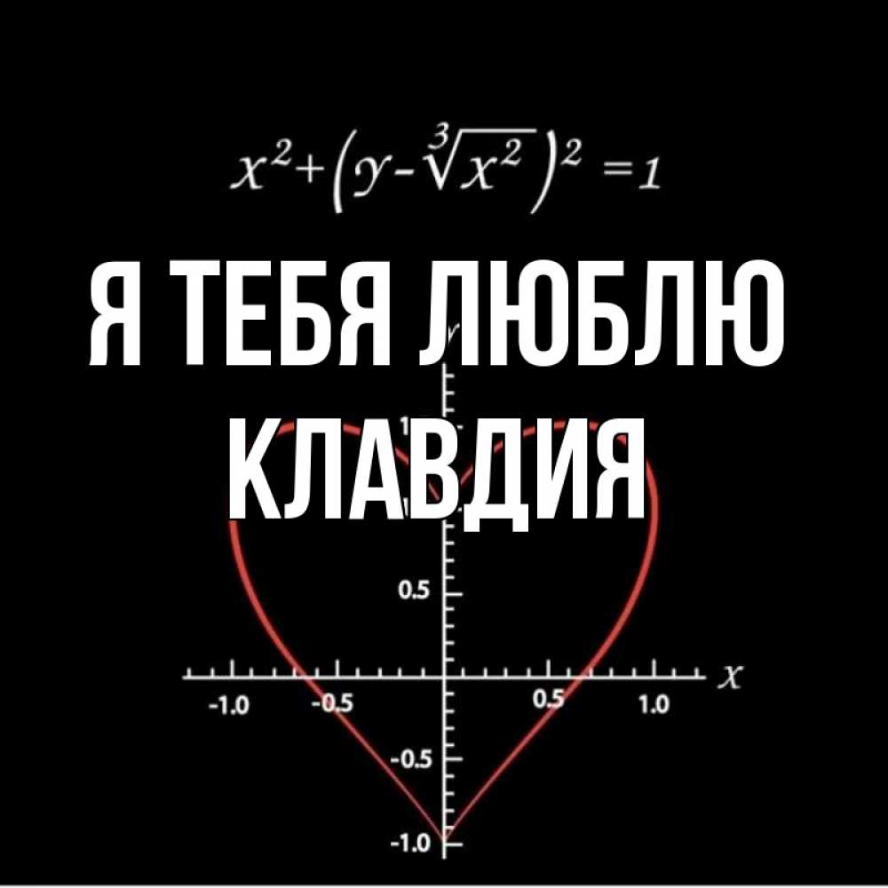 Открытка на каждый день с именем, Клавдия Я тебя люблю сердечная формула Прикольная открытка с пожеланием онлайн скачать бесплатно 
