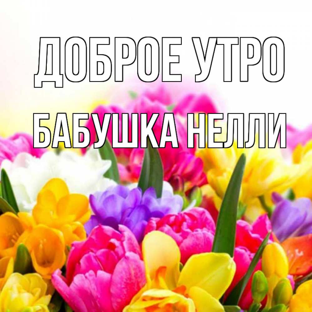 Открытка на каждый день с именем, Бабушка-Нелли Доброе утро создать открытку со свое подписью Прикольная открытка с пожеланием онлайн скачать бесплатно 