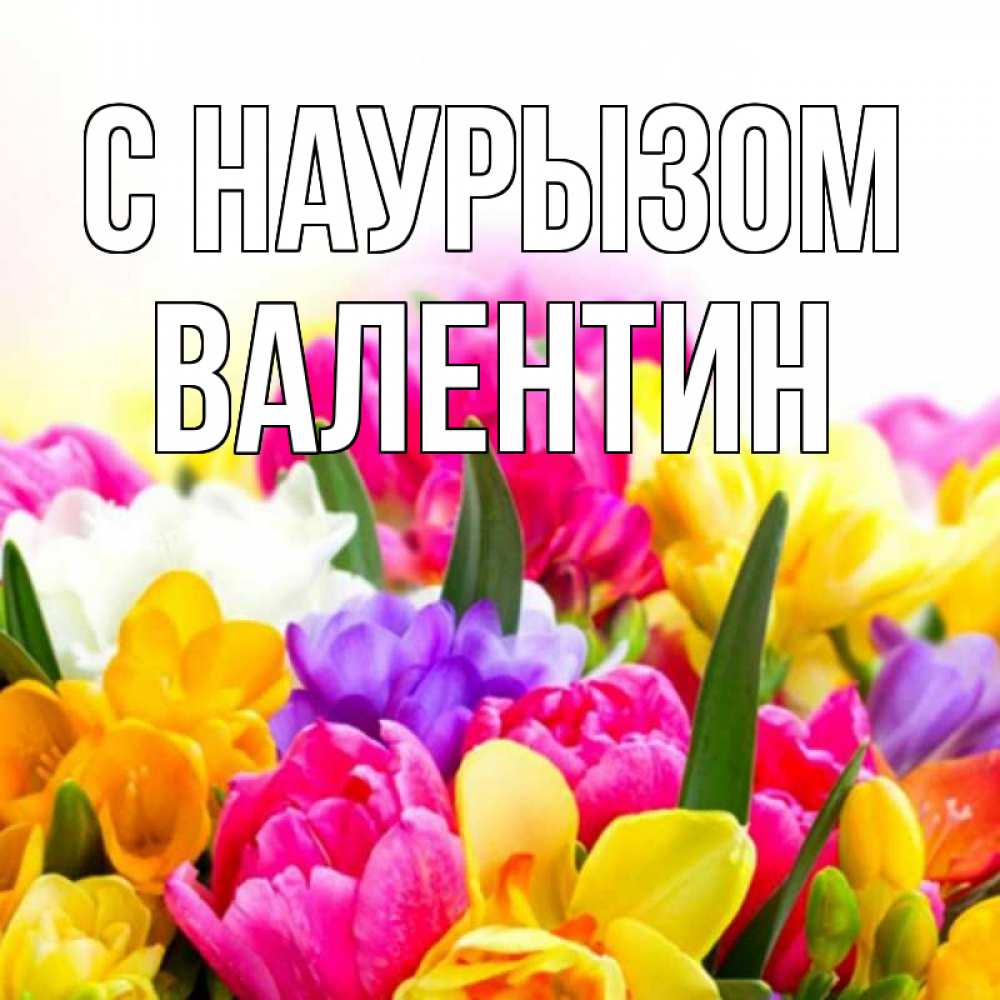 Открытка на каждый день с именем, Валентин С наурызом тюльпаны Прикольная открытка с пожеланием онлайн скачать бесплатно 