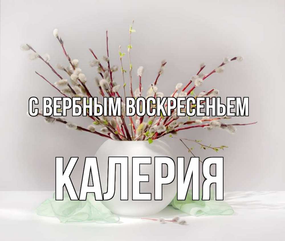 Открытка на каждый день с именем, Калерия С вербным воскресеньем верба Прикольная открытка с пожеланием онлайн скачать бесплатно 