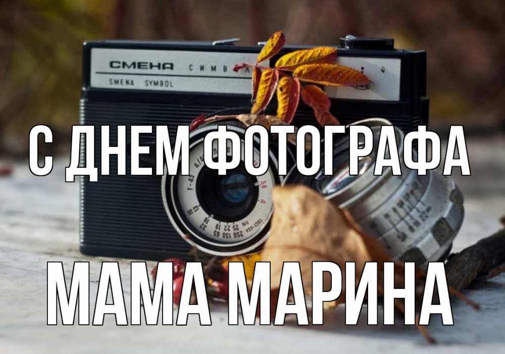 Открытка на каждый день с именем, Мама-Марина С днем фотографа с днем фотографа Прикольная открытка с пожеланием онлайн скачать бесплатно 