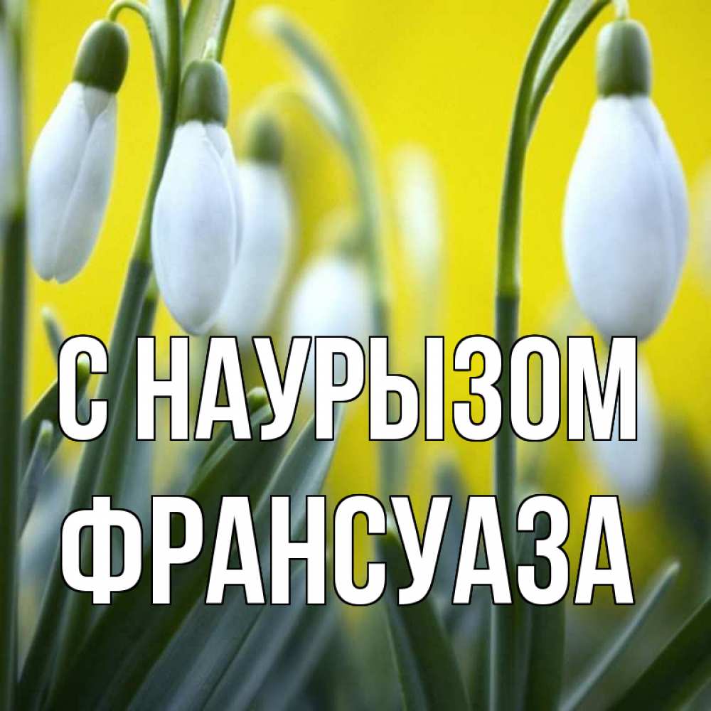 Открытка на каждый день с именем, Франсуаза С наурызом весенние цветы Прикольная открытка с пожеланием онлайн скачать бесплатно 