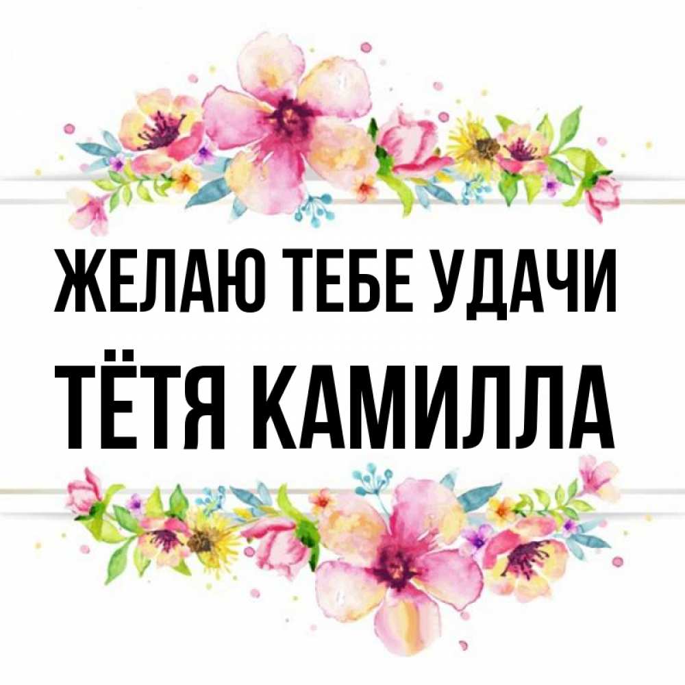 Открытка на каждый день с именем, Тётя-Камилла Желаю тебе удачи пусть повезет 1 Прикольная открытка с пожеланием онлайн скачать бесплатно 