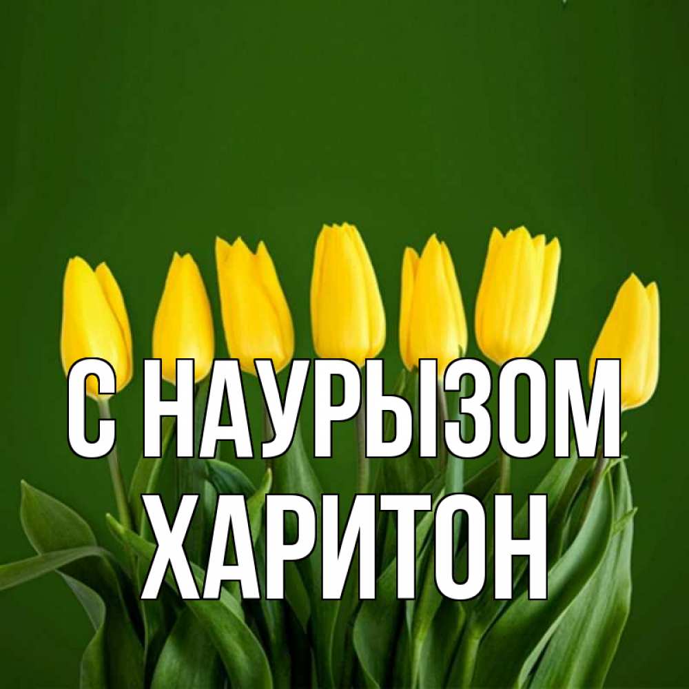 Открытка на каждый день с именем, Харитон С наурызом желтого цвета 3 Прикольная открытка с пожеланием онлайн скачать бесплатно 