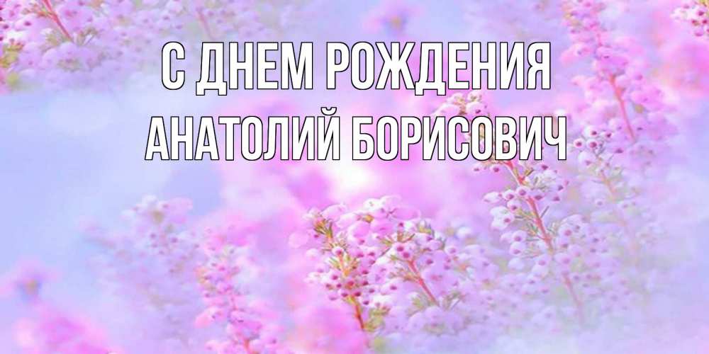 Открытка на каждый день с именем, Анатолий-Борисович С днем рождения красивая открытка с мелкими цветами Прикольная открытка с пожеланием онлайн скачать бесплатно 