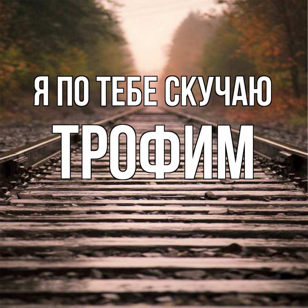 Открытка на каждый день с именем, Трофим Я по тебе скучаю приезжай Прикольная открытка с пожеланием онлайн скачать бесплатно 