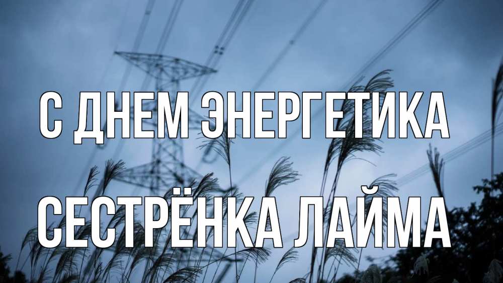 Открытка на каждый день с именем, Сестрёнка-Лайма С днем энергетика ЛЭП электричество Прикольная открытка с пожеланием онлайн скачать бесплатно 