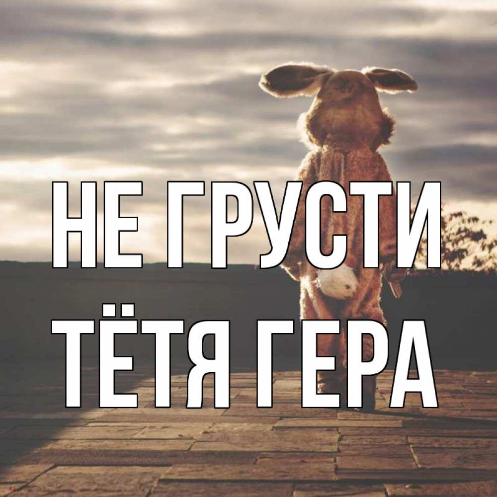 Открытка на каждый день с именем, Тётя-Гера Не грусти со спины Прикольная открытка с пожеланием онлайн скачать бесплатно 