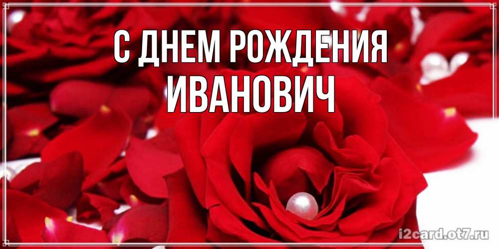 Открытка на каждый день с именем, Иванович С днем рождения роза с жемчужиной на открытке для любимых Прикольная открытка с пожеланием онлайн скачать бесплатно 