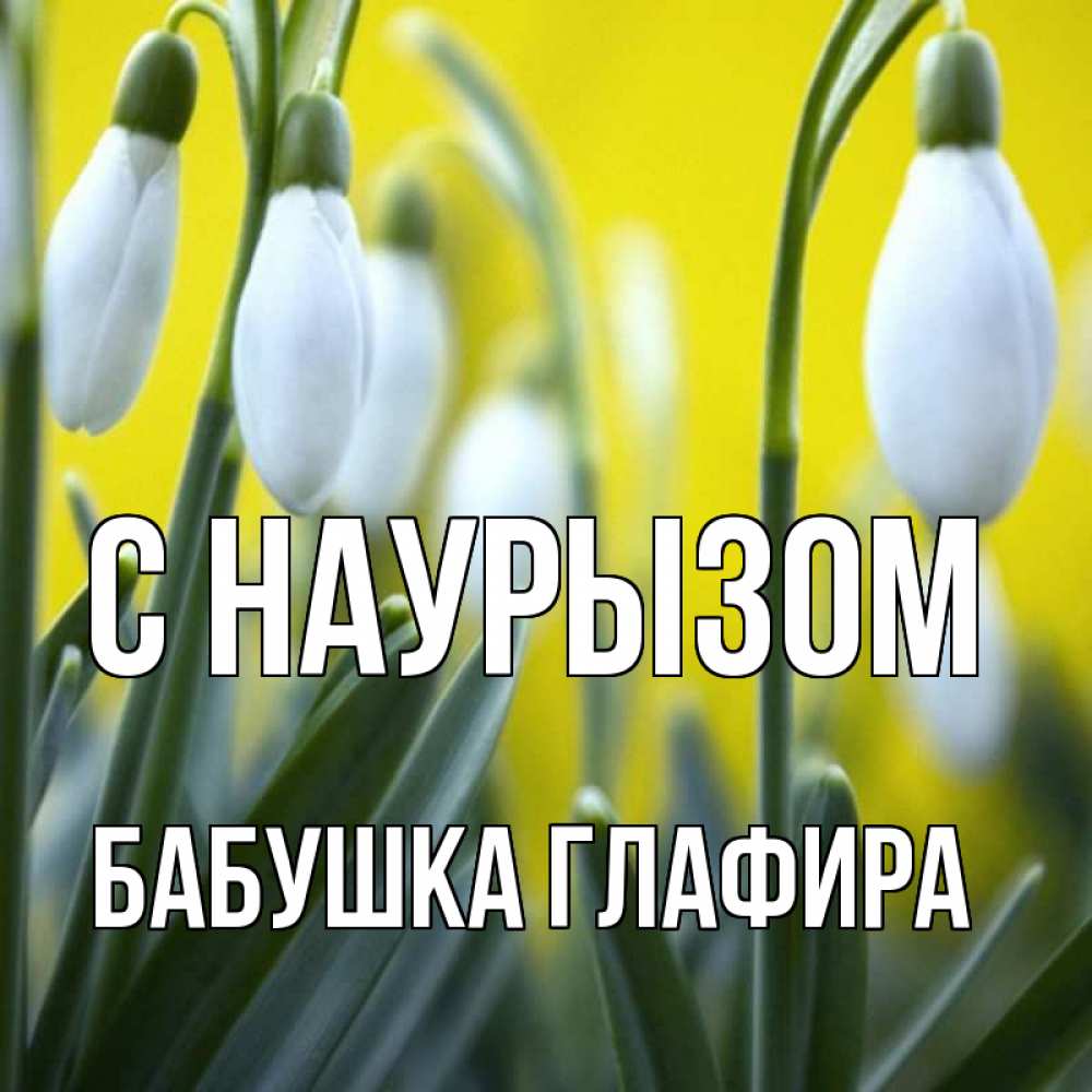 Открытка на каждый день с именем, Бабушка-Глафира С наурызом весенние цветы Прикольная открытка с пожеланием онлайн скачать бесплатно 