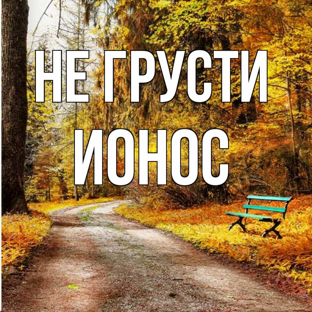 Открытка на каждый день с именем, Ионос Не грусти зеленая лавочка Прикольная открытка с пожеланием онлайн скачать бесплатно 