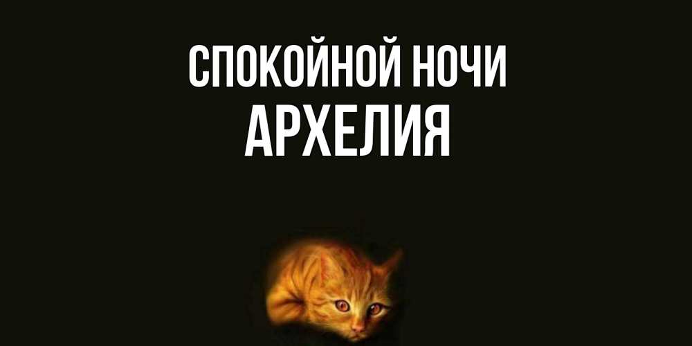 Открытка на каждый день с именем, Архелия Спокойной ночи кот Прикольная открытка с пожеланием онлайн скачать бесплатно 