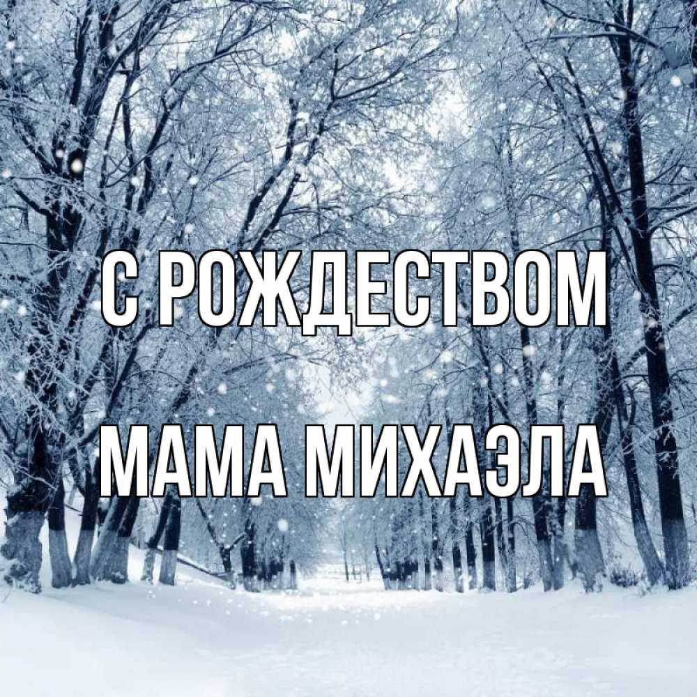 Открытка на каждый день с именем, Мама-Михаэла С рождеством снег, лес, парк Прикольная открытка с пожеланием онлайн скачать бесплатно 