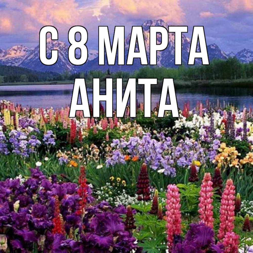 Открытка на каждый день с именем, Анита С 8 МАРТА международный женский день Прикольная открытка с пожеланием онлайн скачать бесплатно 