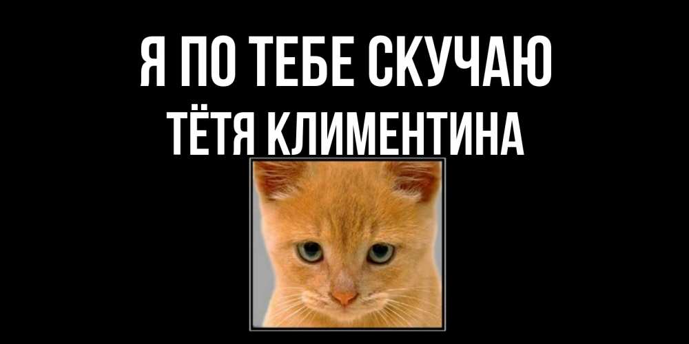 Открытка на каждый день с именем, Тётя-Климентина Я по тебе скучаю открытки рыжий котенок скучает по тебе Прикольная открытка с пожеланием онлайн скачать бесплатно 