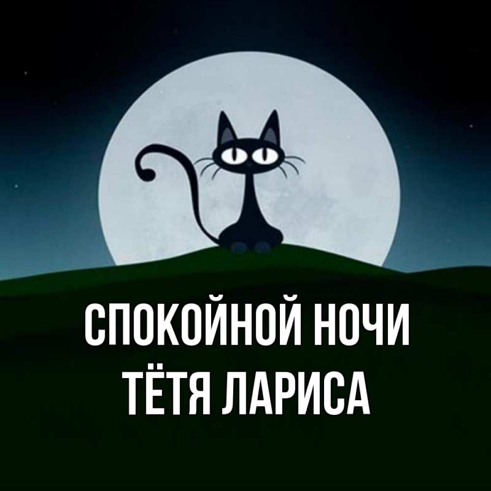 Открытка на каждый день с именем, Тётя-Лариса Спокойной ночи хорошо выспаться ночью и без кошмаров Прикольная открытка с пожеланием онлайн скачать бесплатно 