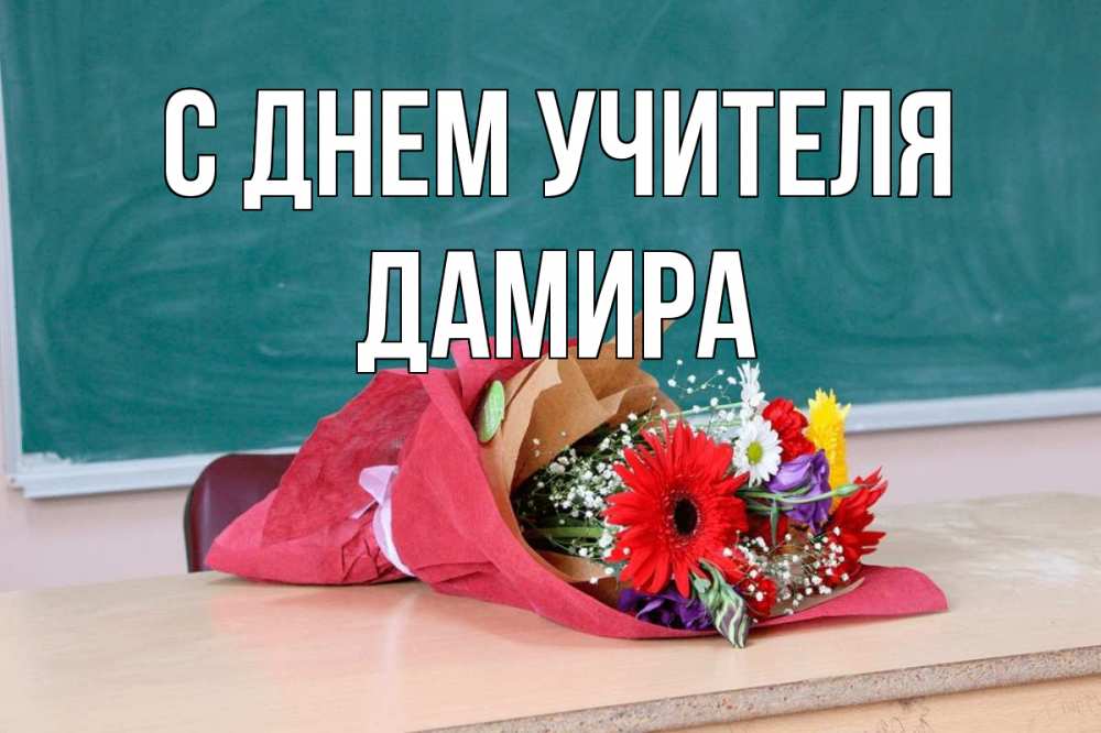 Открытка на каждый день с именем, Дамира С днем учителя школа с днем учителя Прикольная открытка с пожеланием онлайн скачать бесплатно 