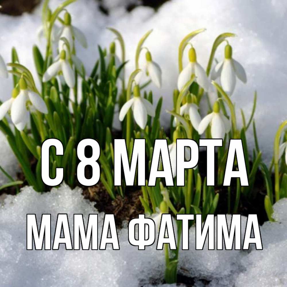 Открытка на каждый день с именем, Мама-Фатима С 8 МАРТА цветы весенние Прикольная открытка с пожеланием онлайн скачать бесплатно 