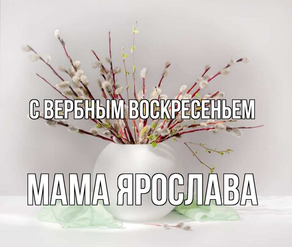 Открытка на каждый день с именем, Мама-Ярослава С вербным воскресеньем верба Прикольная открытка с пожеланием онлайн скачать бесплатно 