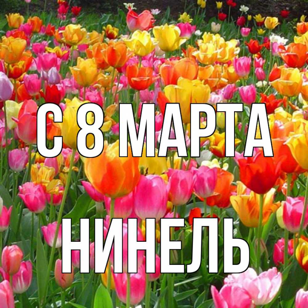 Открытка на каждый день с именем, Нинель С 8 МАРТА на международный женский день Прикольная открытка с пожеланием онлайн скачать бесплатно 