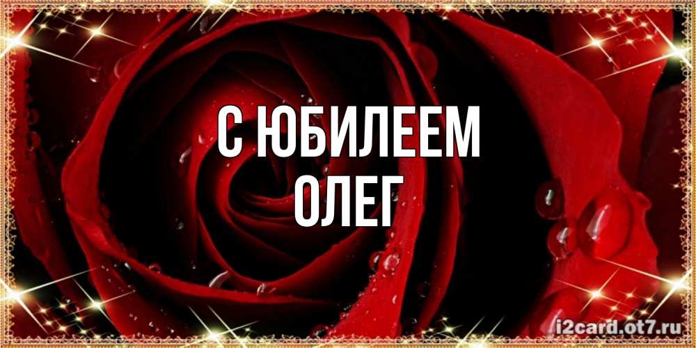 Открытка на каждый день с именем, Олег С юбилеем цветок в росе на день рождения Прикольная открытка с пожеланием онлайн скачать бесплатно 